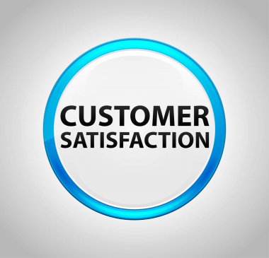 Müşteri memnuniyeti yuvarlak mavi Push düğmesi