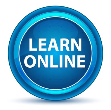 Learn online göz topu mavi yuvarlak düğme