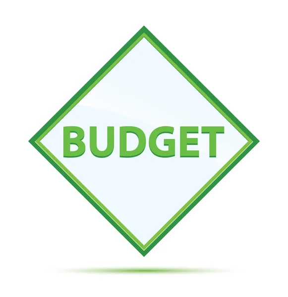 Orçamento moderno abstrato botão diamante verde — Fotografia de Stock