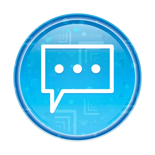 Comment icon floral blue round button — Stock Photo, Image