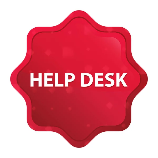 Help Desk ködös Rózsa piros starburst matrica gomb — Stock Fotó