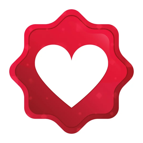 Heart icon misty rose red starburst sticker button — Stock Photo, Image