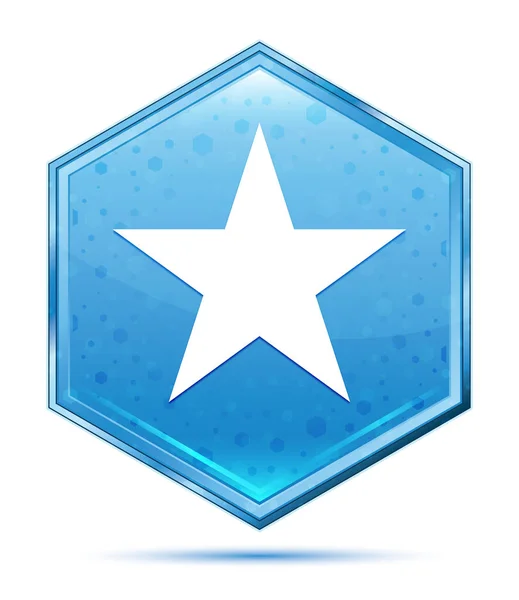 Stjärn ikon kristall blå Hexagon-knapp — Stockfoto