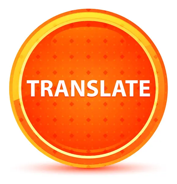 Traducir Botón redondo naranja natural —  Fotos de Stock