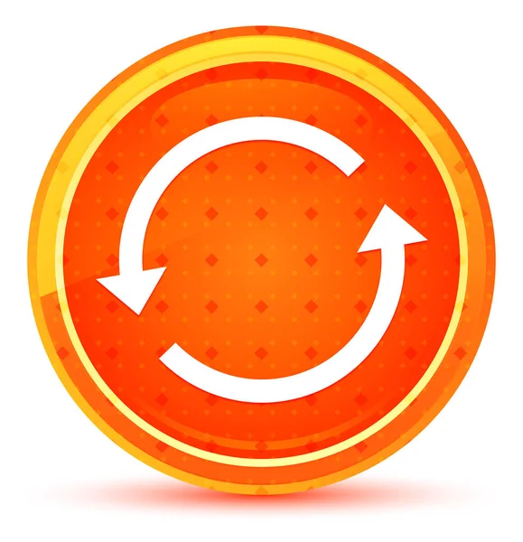 更新箭头图标天然橙色圆形按钮 — 图库照片