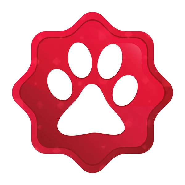 Animal tass Print ikon dimmigt rosa röd stjärnsmällen klister märke knapp — Stockfoto