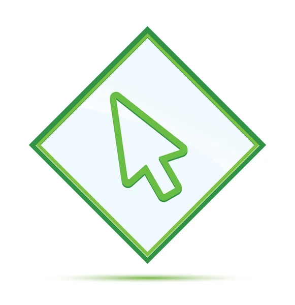 Kurzor ikon modern absztrakt zöld gyémánt gomb — Stock Fotó