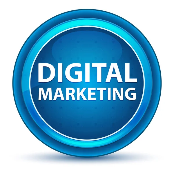 Botão redondo azul do globo ocular do marketing digital — Fotografia de Stock