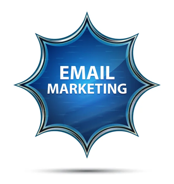 Email Marketing magical glassy sunburst blue button — Stock Photo, Image