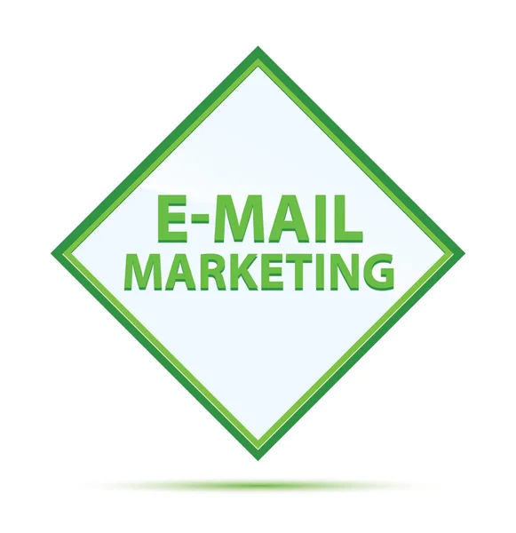 Ηλεκτρονικό ταχυδρομείο μάρκετινγκ σύγχρονο αφηρημένο πράσινο διαμάντι κουμπί — Φωτογραφία Αρχείου
