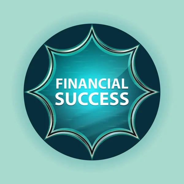 Financial Success magical glassy sunburst blue button sky blue b