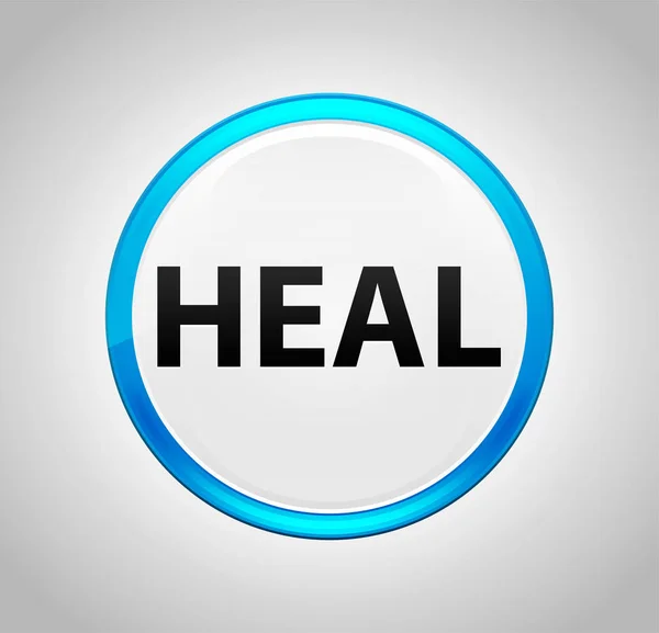Heal okrągły niebieski przycisk — Zdjęcie stockowe