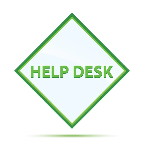 Help Desk moderne abstrait diamant vert bouton — Photo