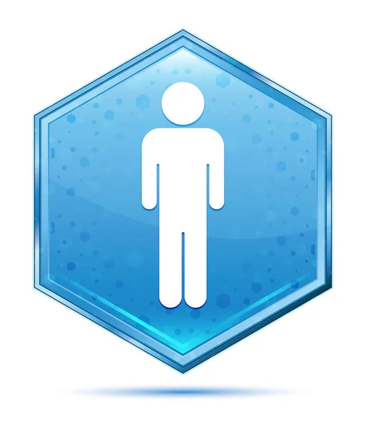 Man icon Crystal Blue zeshoek knop — Stockfoto