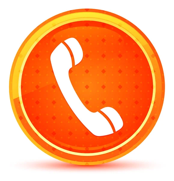 Phone icon natural orange round button — Stock Photo, Image