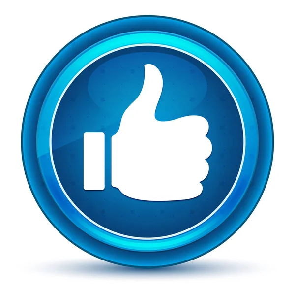 Thumbs up als icoon oogbol blauwe ronde knop — Stockfoto