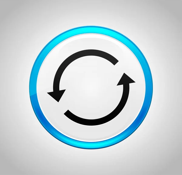 Atualizar ícone de seta redonda botão azul — Fotografia de Stock