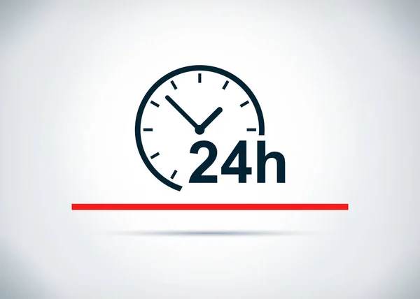 24 horas reloj icono abstracto plano fondo diseño ilustración —  Fotos de Stock