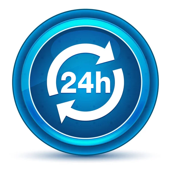 24 horas actualización icono globo ocular botón redondo azul —  Fotos de Stock