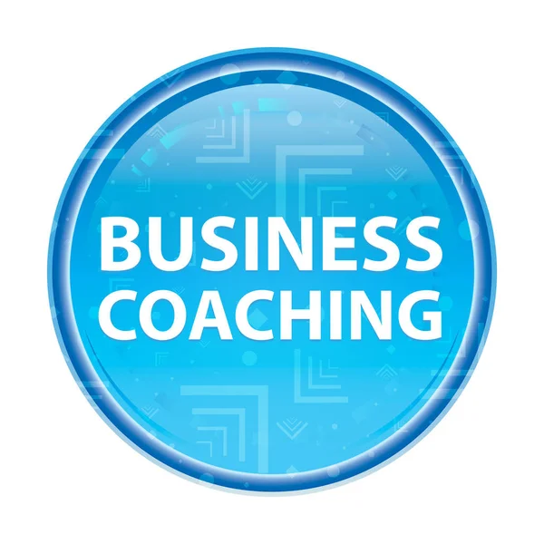 Business Coaching floreale blu pulsante rotondo — Foto Stock