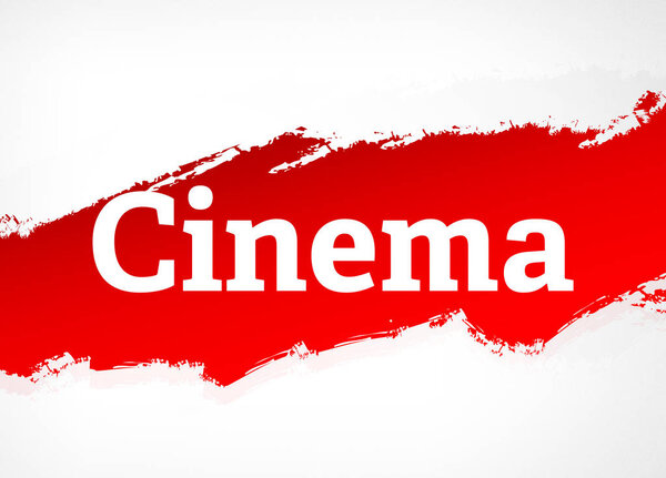 Cinema Isolated on Red Brush Abstract Background Illustration