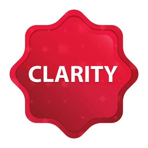 Clarity misty rose red starburst sticker button — Stock Photo, Image