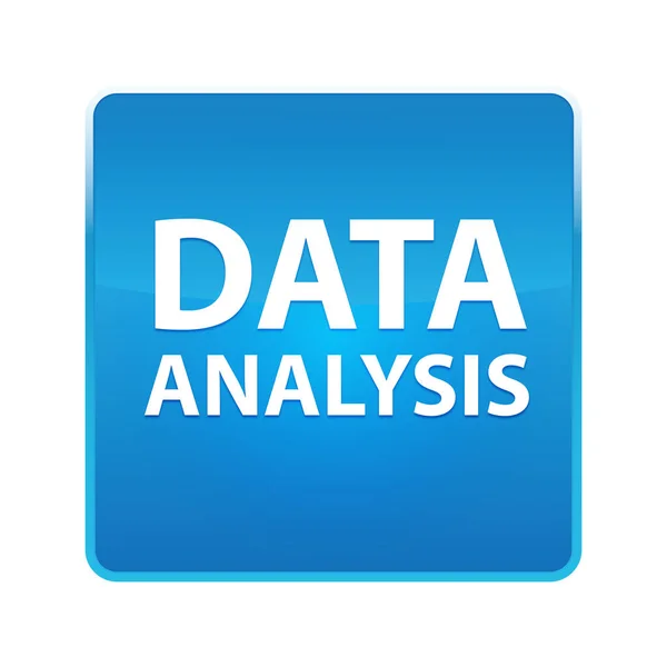 Analisis data mengkilap tombol persegi biru — Stok Foto