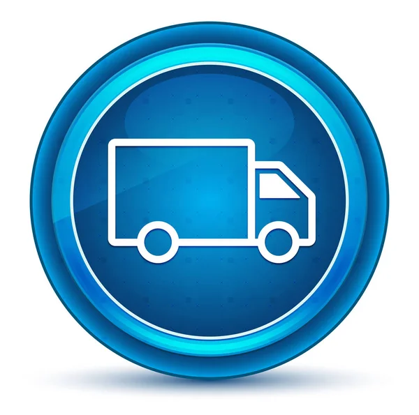 Піктограма вантажівки доставки блакитна кругла кнопка — стокове фото