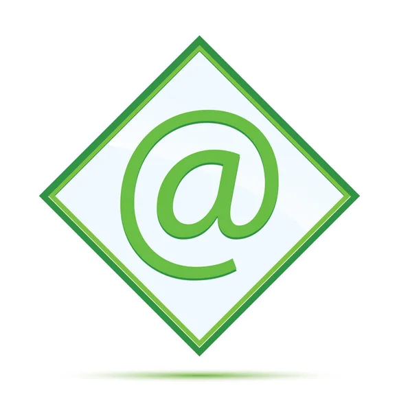 Ikona e-mailové adresy moderní abstraktní zelené kosočtvercové tlačítko — Stock fotografie