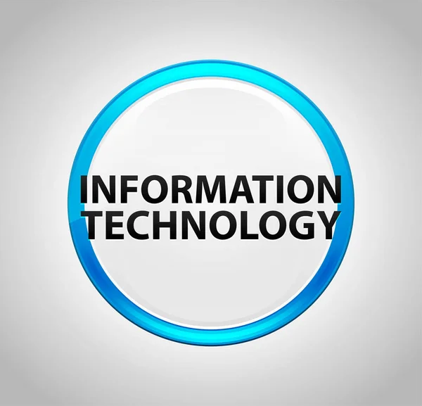 Information Technology forduló kék nyomógomb — Stock Fotó