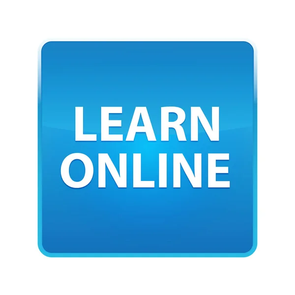 Learn Online shiny blue square button