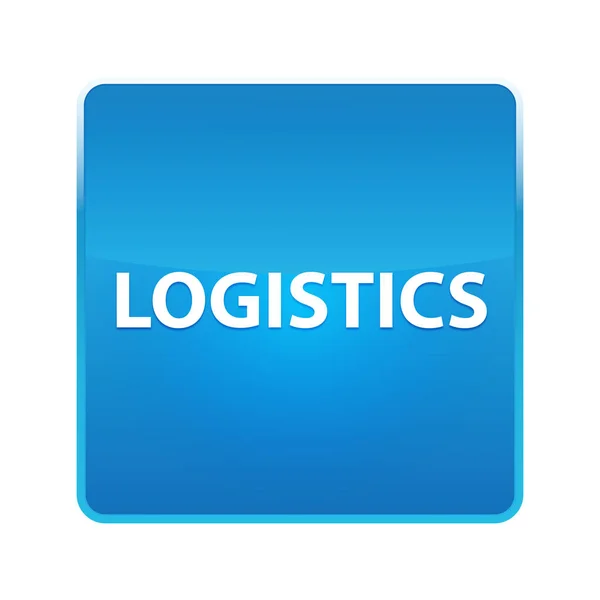 Logistica pulsante quadrato blu lucido — Foto Stock