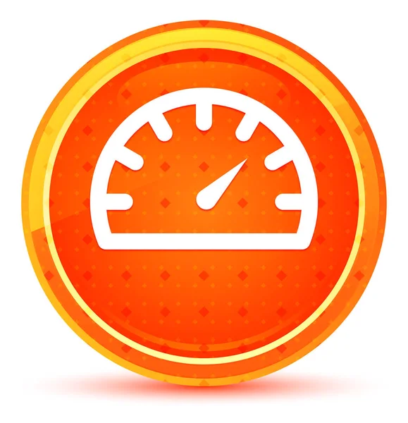 Ikona miernika prędkościomierza naturalny pomarańczowy okrągły przycisk — Zdjęcie stockowe