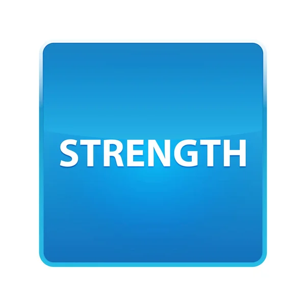 Strength shiny blue square button — Stock Photo, Image