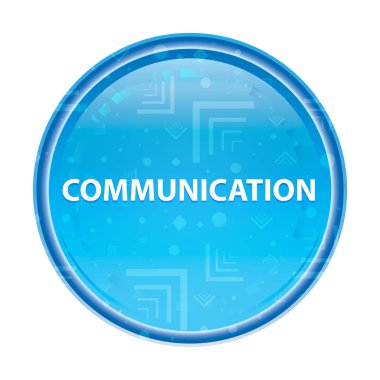 İletişim çiçek mavi yuvarlak düğme