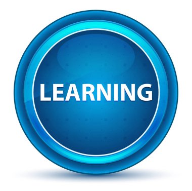 Öğrenme Eyeball mavi yuvarlak düğme