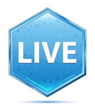 Canlı kristal mavi altıgen düğmesi