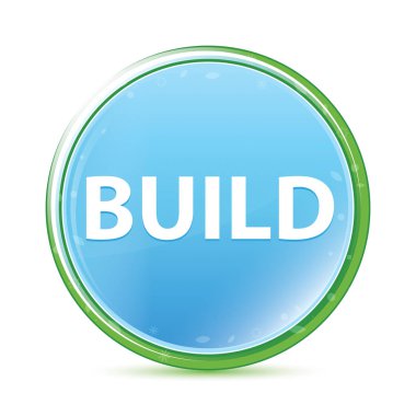 İnşa doğal Aqua Camgöbeği mavi yuvarlak düğme