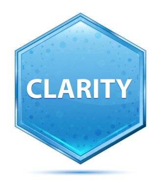 Clarity kristal mavi altıgen düğmesi
