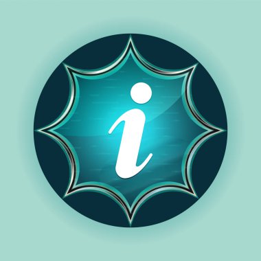 Bilgi simge sihirli camsı mavi düğmesi gökyüzü mavi artalan