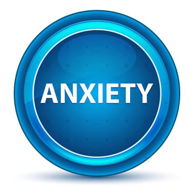 Anksiyete Eyeball mavi yuvarlak düğme