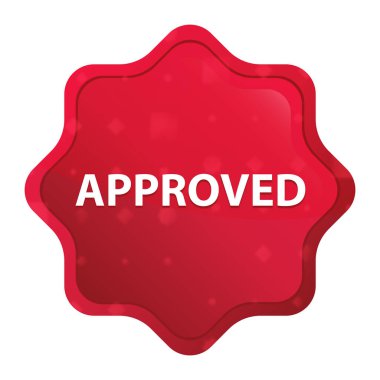 Onaylı puslu gül kırmızı yıldız patlaması Sticker düğmesi