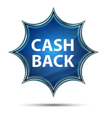 Nakit geri büyülü camsı Sunburst mavi düğmesi