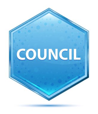 Council Crystal mavi altıgen düğmesi