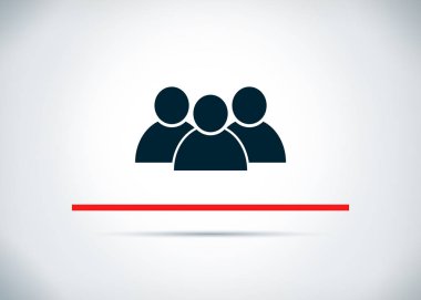 Grup simge soyut çizim düz tasarım