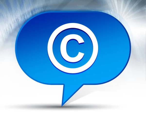 Copyright symbol icon blue bubble background