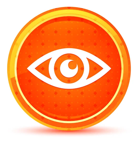 Ícone do olho botão redondo laranja natural — Fotografia de Stock