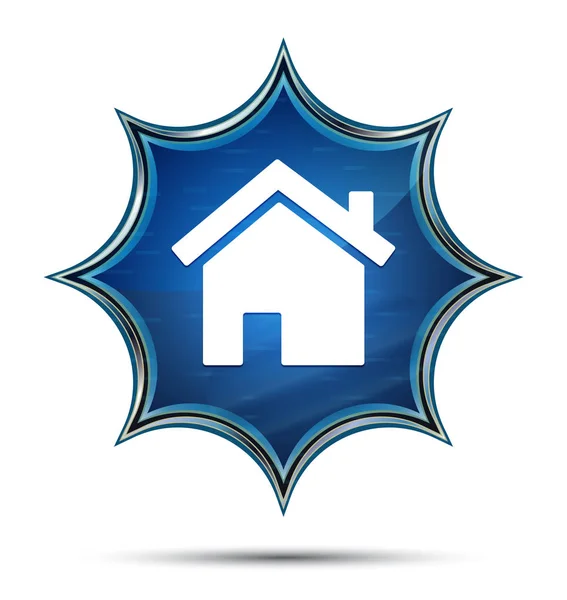 Ikona domova kouzelné sklo modré tlačítko — Stock fotografie