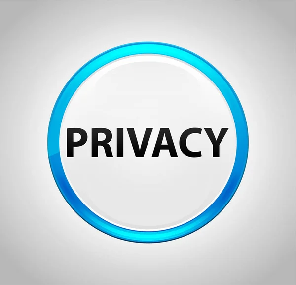 Privacy ronde blauwe drukknop — Stockfoto