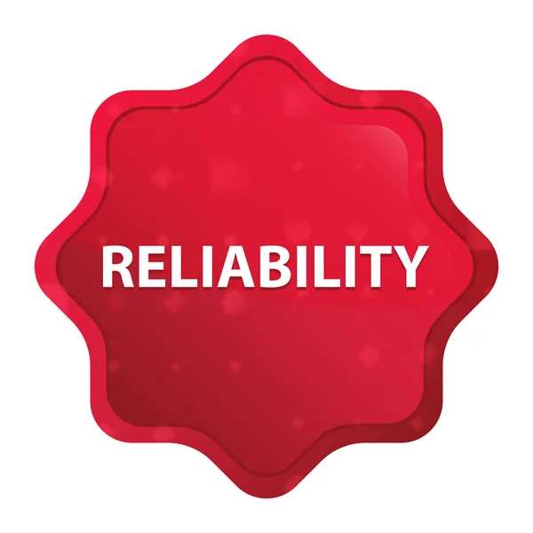 Reliability misty rose red starburst sticker button — Stock Photo, Image